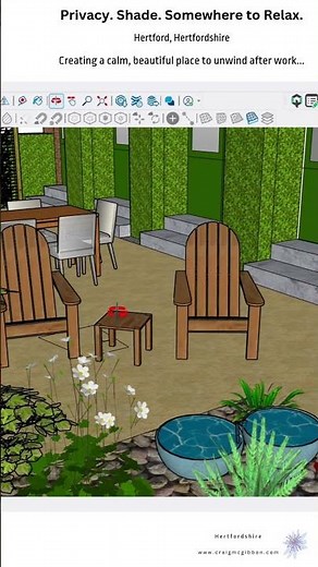 Privacy, Shade and Somewhere to Relax - Hertford Garden Design