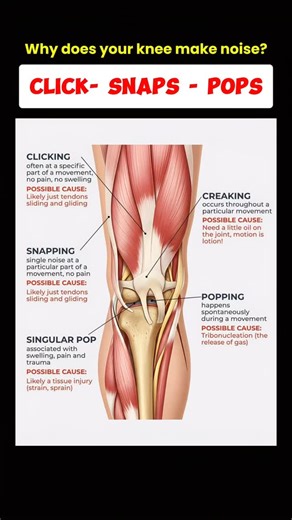 Flexifyme Physiotherapy & Pain Management | Your knee isn’t making noise “for no reason.” Every click, pop, snap or creak happens because a specific structure is moving and most of... | Instagram
