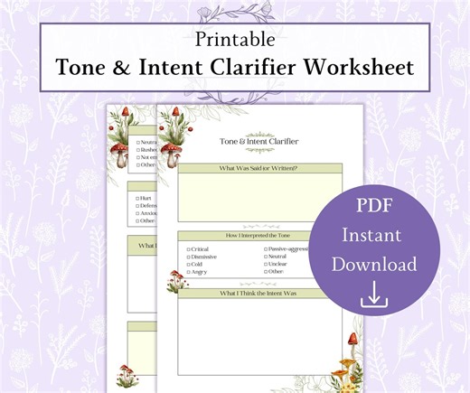 Tone and Intent Clarifier Worksheet Printable PDF, Miscommunication Support Tool, Neurodivergent and ADHD Communication Aid - Etsy