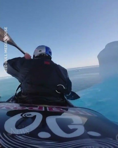 Extreme kayaker drops 20 metres from Arctic Circle waterfall