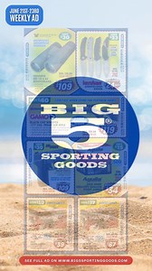 1.7K views | Take a look at our weekly ad!  Find exclusive deals on camping gear, beach equipment, and running shoes. | Big 5 Sporting Goods | Facebook