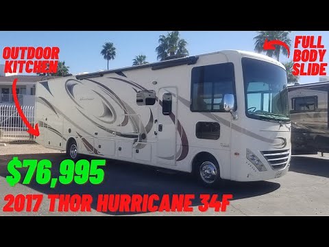 2017 Thor Hurricane 34F Video Walkthrough! Outdoor Kitchen w/ a Huge Super Slide for $76,995! SOLD!