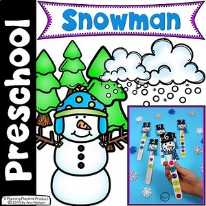 Winter Preschool Activities | Snowman Centers & Worksheets | Math and Literacy