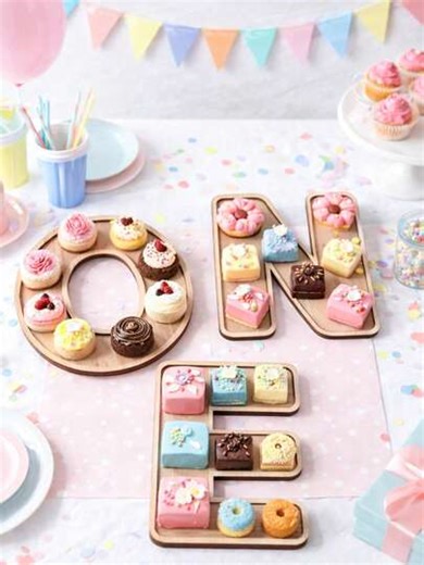 1/3pcs Wooden 'ONE' Letter Tray, Creative DIY Coloring Decor, Happy Fesitival Holiday Decor Food Display Stand, Graduation Decor, 1st Birthday Snack Tray, Birthday Party Food Tray, Baby Shower Decor Candy Tray, Gender Reveal Sweet Tray, Cookie Chocolate Tray, Afternoon Tea Coffee Cake Tray, Restaurant Service Tray, Kitchen Fruit & Vegetable Tray, Dining Tableware, Birthday Gift, Party Favors | SHEIN