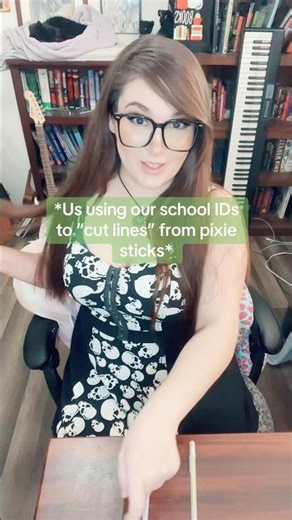 Doing “lines” of pixie sticks #adobeangel