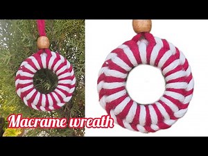Diy Macrame Wreath Christmas ornament Tutorial| Easy steps for beginners| christmas decor #diywreath