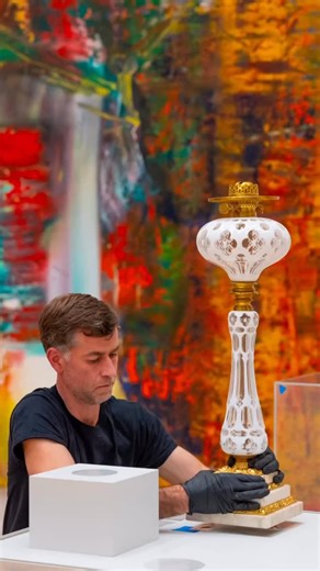 1K views · 63 reactions | Loading… #PrincetonUniversityArtMuseum : Joseph Hu. Pictured in background of first image: Gerhard Richter, "Abstract Painting (613-3)," 1986. Princeton University Art Museum. Promised gift of Preston H. Haskell, Class of 1960. © Gerhard Richter 2025 (09092025) | Princeton University Art Museum | Facebook