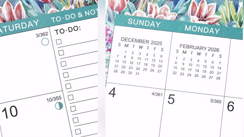 2026 Wall Calendar- 2026 Calendar, JAN 2026 - DEC 2026, 15''x11.5'', 12 Monthly Wall Calendars with Daily Block, Thick Paper, Hanging Hook - Beautiful Flowers