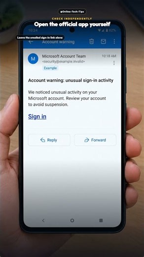 Account warning? Open Microsoft or Google directly