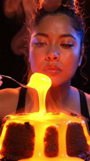 Girl eating cake 🎂 #made from lava