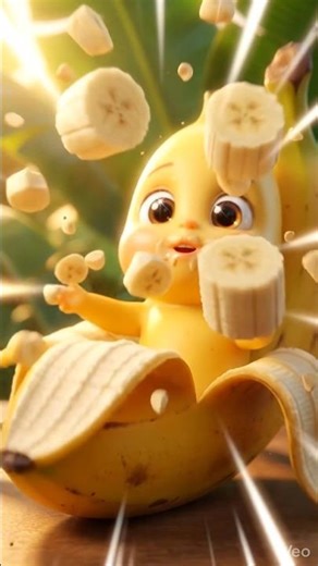 AI-Generated Banana Baby: First Bite! (3D Cartoon)#shorts #ai #viralshorts #trending