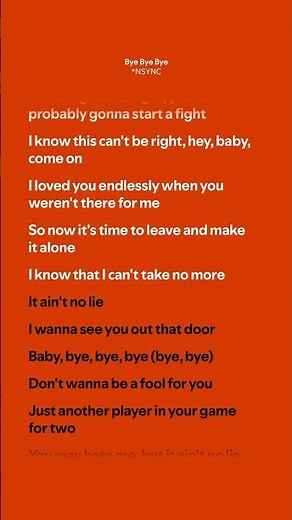 Bye Bye Bye - *NSYNC (Lyrics)