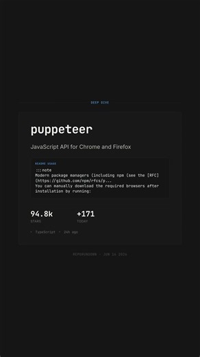 Browser Automation Developers Still Reach For — puppeteer #github #opensource #coding #ai
