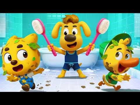Bathroom Squad 🛁 Cartoons 🔍Sheriff Labrador in Spanish