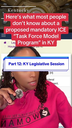 KY legislators filed a bill for their dictator relating to federal immigration law enforcement. It’s a mandatory ICE “Task Force Model Program.”