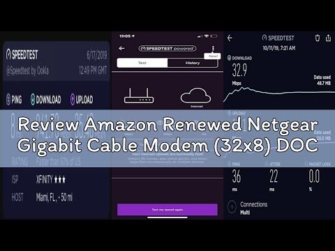 Review Amazon Renewed Netgear Gigabit Cable Modem (32x8) DOCSIS 3.1 | for XFINITY by Comcast, Cox. C