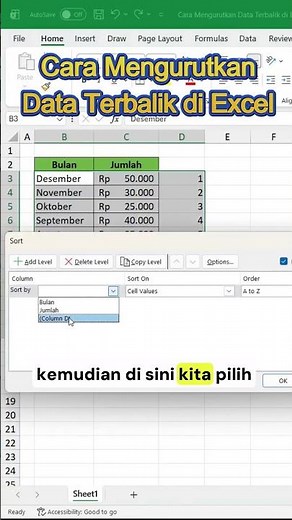 How to Sort Data Reversely in Excel #computertutorial #excel #computerlearning #exceltips
