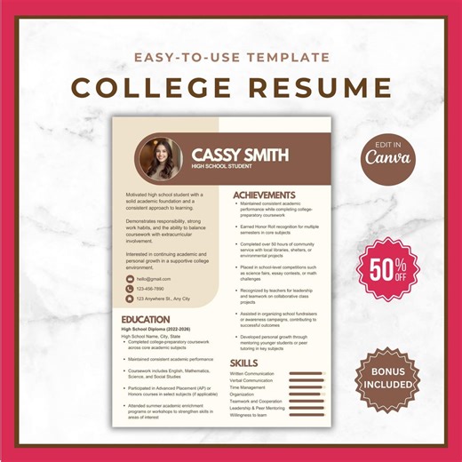 College Admission Resume Template for High School Seniors Applying to College Application Tracker Activity Entry Template Academic Portfolio - Etsy