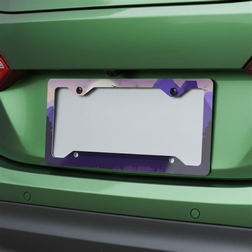 Mountain Sunset License Plate Frame, Nature Landscape Car Tag Holder, Scenic Purple Sky Auto Frame, Adventure Lover Gift - Etsy