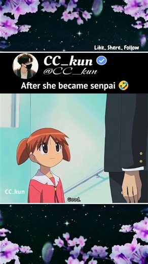 After she became senpai 🤣 #anime #animeedits #shorts #animelover