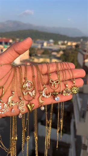 Necklace again ❤️ Order now #arhacollection🧿✨ #dmusininstagramfororder💌 #giftyourloveone♥️ #surkhet #stainlesssteeljewelry