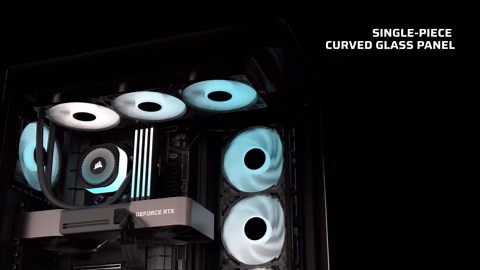 CORSAIR Frame 4500X LX Reverse Fan RGB Link Mid-Tower PC Case – 3X Pre-Installed Fans, Panoramic Glass, InfiniRail Mounting System, Modular Customization, Spacious Interior, GPU Anti-Sag – Black