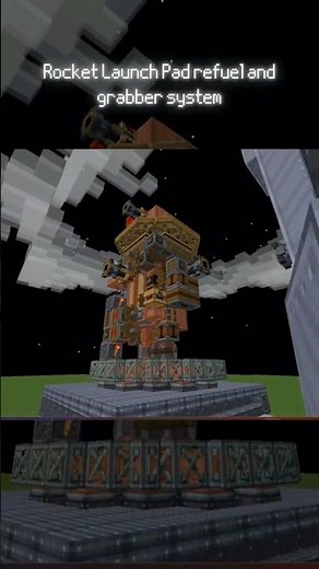 Rocket Launch Pad refuel and grabber system #minecraft #aeronautics #create #gaming