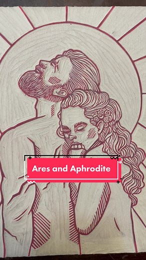 Ares and Aphrodite Art: Greek Mythology Printmaking