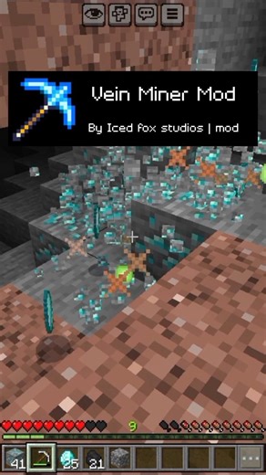 Vein Miner Mod for MCPE | Mine Ores Faster#minecraft #topaddons1 #mcpeaddons #mcpe #minecraftpe