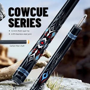 Cow Carbon Fiber Pool Cue Stick 58" Billiard Cue Sticks Professional Low Deflection Pool Sticks with 3/8 * 8 Pin Joint - Walmart.com
