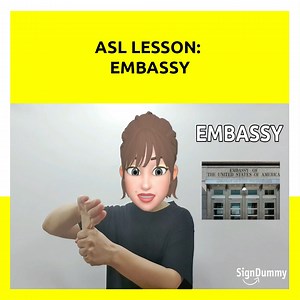 In this American Sign Language (ASL) lesson, you can learn the sign for embassy. Have you missed out on this ASL sign for library which is available to learn online? www.signdummy.com/asl-sign-library To stay up to date with the ASL phrases, you can bookmark this website link and learn more new ASL signs at your own pace: www.signdummy.com/asl-phrases To stay up to date with the ASL dictionary (A-Z), you can bookmark this website link and learn more new ASL signs at your own pace: www.signdummy.