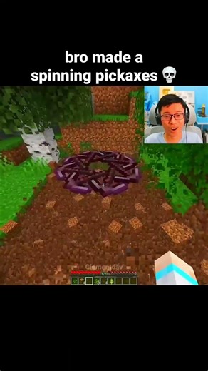 Minecraft Spinning Pickaxe mod ? Credit :‪@ClementdavRuns‬ #minecraft