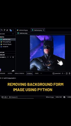 removing background from a picture by using Python save it#code #Python