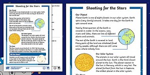 Year 2 Planets and the Solar System Non-Fiction Reading Comprehension Activity
