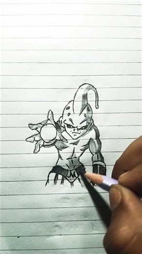 majin boo from dragon ball z 😤💪 #dragonballz #goku #drawing