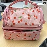 FlowFly Kids Double Decker Cooler Insulated Lunch Bag Large Tote for Boys, Girls, Men, Women, With Adjustable Strap, Unicorn