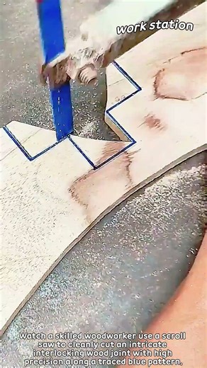 Cutting Complex Wood Joints with a Scroll Saw #worker #process #woodworking #scrollsaw