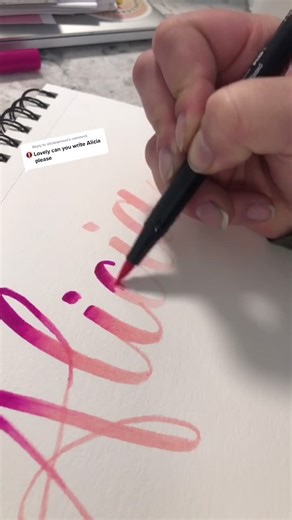 Creating Beautiful Handwritten Calligraphy for Alicia | Satisfying Brush Pen Art