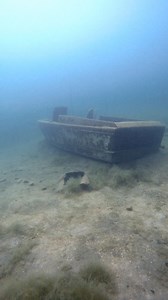 Lots to see underwater at White Star Quarry. Know as the "deep boat" this purpose sunk vessel sits a little deeper than some of the other boats in the quarry. The cabin top sits next to it. About three decades ago a PSD team tried to lift it and instead broke it apart a bit. | White Star Quarry