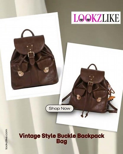 Vintage Style Buckle Backpack Bag