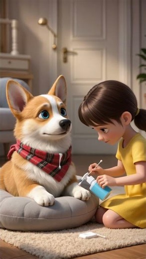 Injured Corgi Rescued by Kind Girl 🐶❤️ | Heartwarming Corgi Story You Can’t Miss #cartoon #animation
