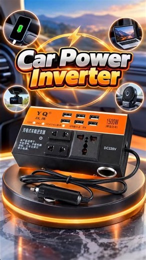 1500W DC Portable USB Car Power Inverter Adapter With 6 USB #carinverter