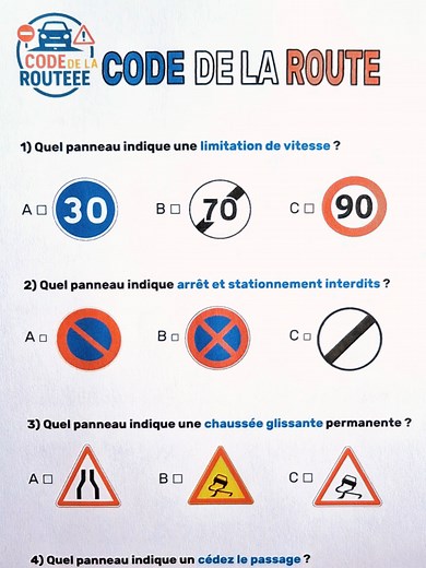 Révise ton code de la route et partage ton score!