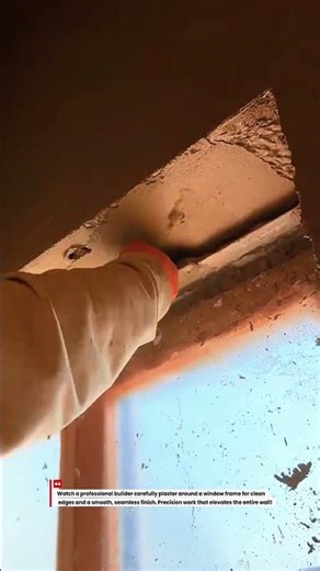 Window Wall Perfection! Pro Plasters Around Frame Like a Master