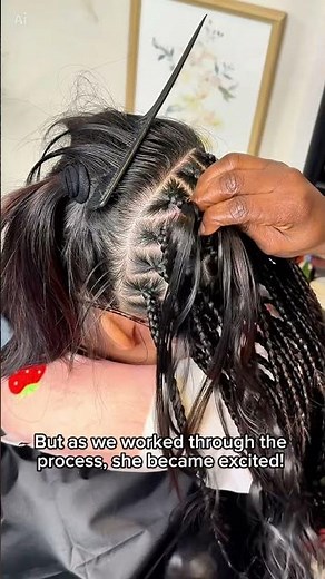 French curls braiding process on a type 1A hair #braidsvideo #tutorial #frenchcurlbraids #viralshort