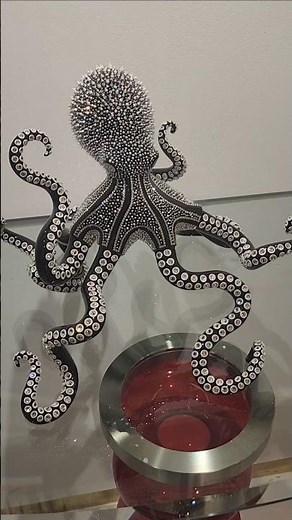 Black & Golden Octopus Sculpture of Swarovski Crystals | Eden Gallery Dubai 2025