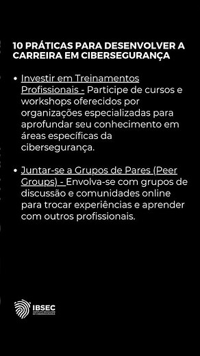 10 Práticas para Desenvolver a Carreira em Cibersegurança