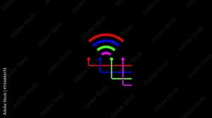 wifi internet connected check mark icon sign.VFX overlay symbols of wifi and connected internet network.WiFi wireless mobile connection and internet hotspot symbol digital concept.