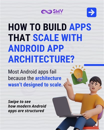 Most Android apps struggle because the architecture wasn’t built to scale. Modern Android development relies on 𝗠𝗩𝗩𝗠 𝗖𝗹𝗲𝗮𝗻 𝗔𝗿𝗰𝗵𝗶𝘁𝗲𝗰𝘁𝘂𝗿𝗲 to keep apps maintainable as teams, features, and users grow. Clear separation between: • UI • Business logic • Data Is what prevents rewrites and constant bugs. This carousel breaks down: ✔ Architecture layers ✔ Data flow ✔ Tools used ✔ Why it actually matters in real projects If you’re building or refactoring an Android app, architecture i