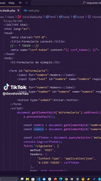 🚀 ¿Usas Laravel y quieres enviar formularios sin recargar la página? Te muestro cómo hacerlo con JavaScript Laravel paso a paso 👨‍💻🔥 ✅ Envío de datos con fetch ✅ Validación en el backend ✅ Sin recargas, todo dinámico ✅ Ideal para proyectos modernos 📌 Tutorial completo en YouTube 🔗 Repositorio y más en: alberto-olave.cl #Laravel #JavaScript #WebDev #Formulario #fetch #Backend #Programación #Desarrollador #DevTips #Codigo